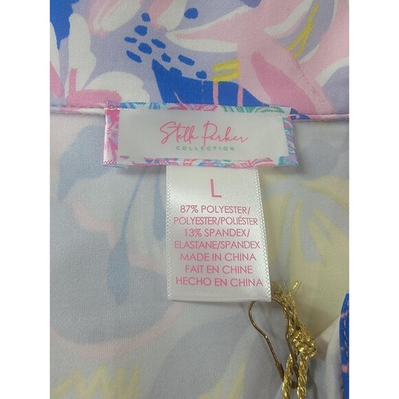 Stella Parker Collection Dress Womens Large Lilac Yellow Floral UPF 50 Resort - Picture 2 of 10